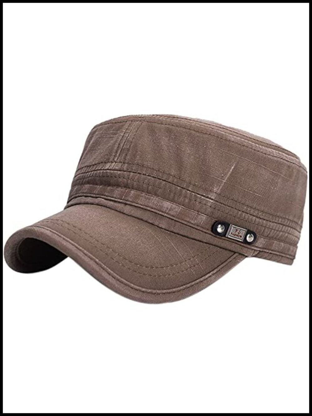 Unisex Cadet Army Cap Washed Cotton Adjustable Flat Top Military Hat